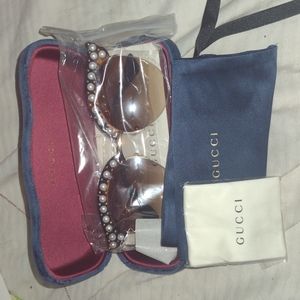 Gucci Fashion Women's Cat Eye Faux Pearl Sunglasses